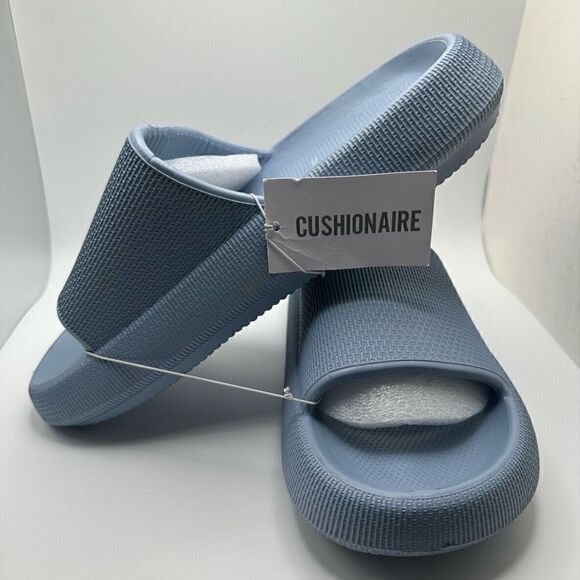 CUSHIONAIRE Women's Cloud Recovery Slide Sandals with +Comfort 12 BLUE - Picture 7 of 7
